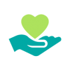 An icon of a hand with a heart in it
